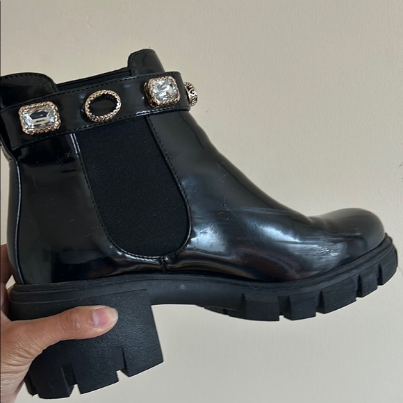 Size 8.5 | Madden Girl | Black Ankle Combat Boots w/ Embellished Straps - Picture 10 of 10